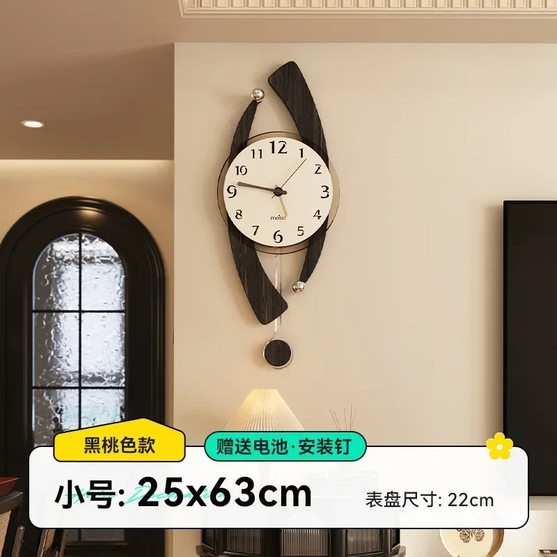 Horloge Murale Bois Élégante Rétro Silencieuse Décoration