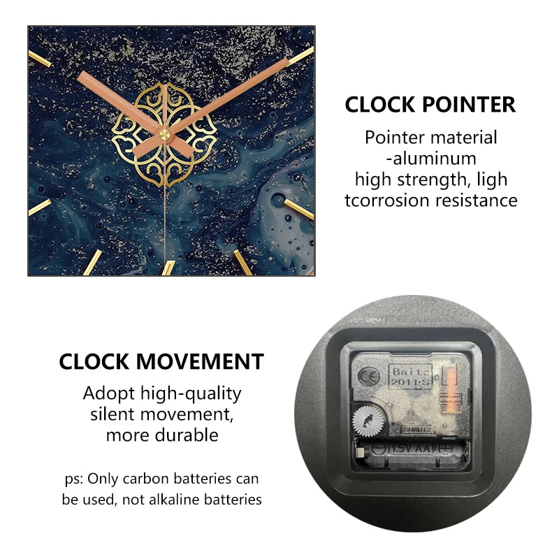 Horloge Murale Rétro Luxe Quartz Salon Chambre