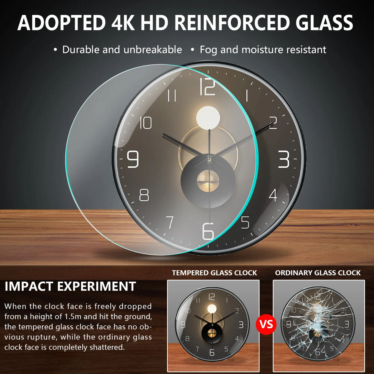 Horloge Mural Ronde Lumineuse Design Artistique Silencieuse