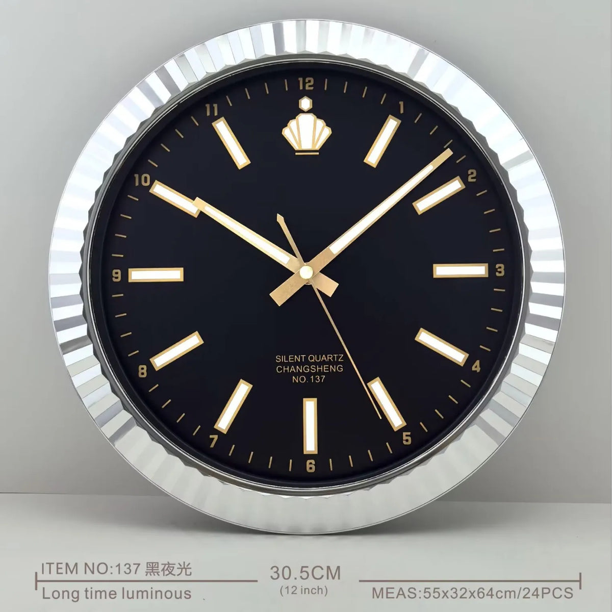 Horloge Mural Moderne Silencieuse Quartz Luxe Créative