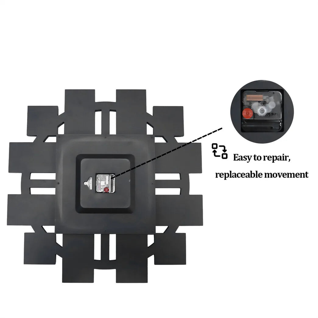 Horloge Mural Grande Diamant Miroir Scintillante Argent Or