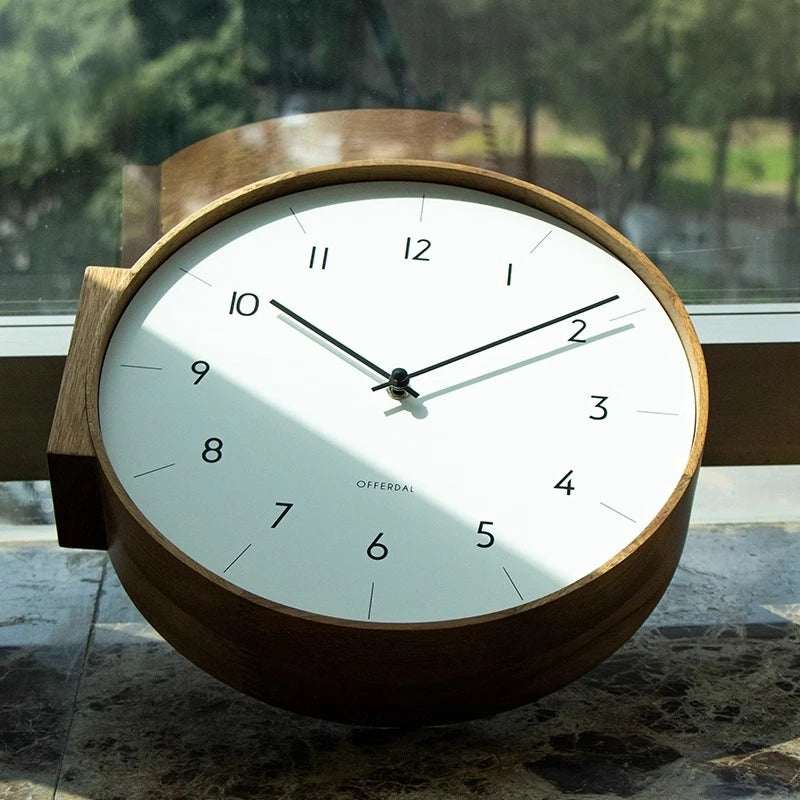 Horloge Mural Japonaise Double Face Bois Massif Luxe.