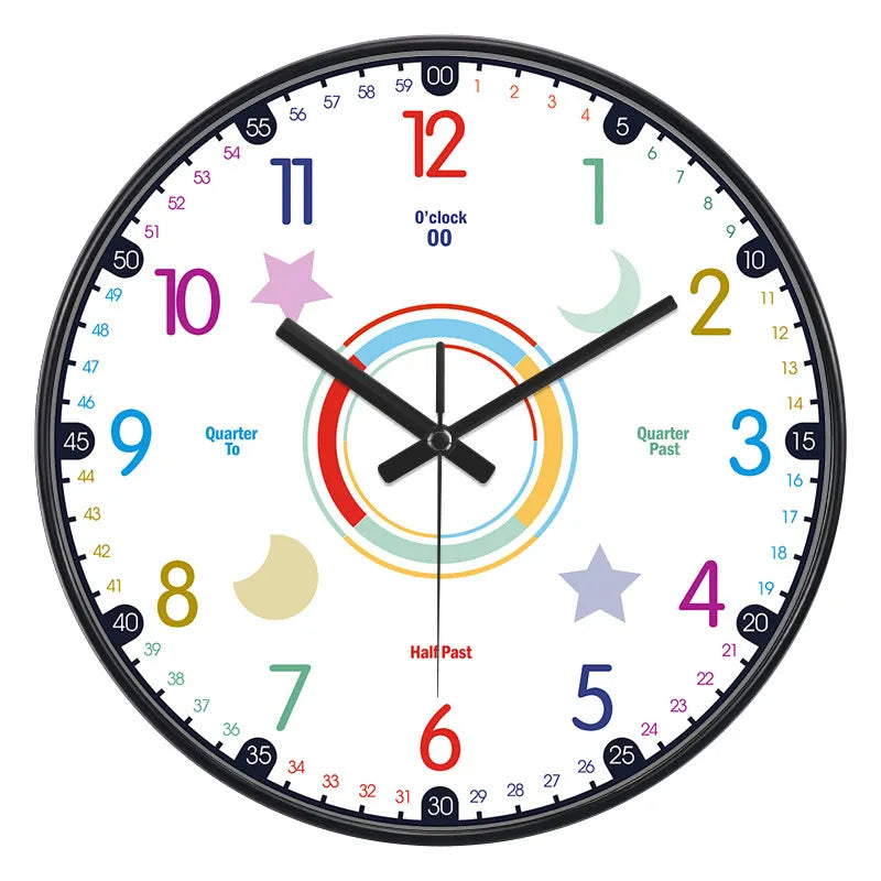 Horloge Mural Éducative Colorée Apprentissage Heure Enfants