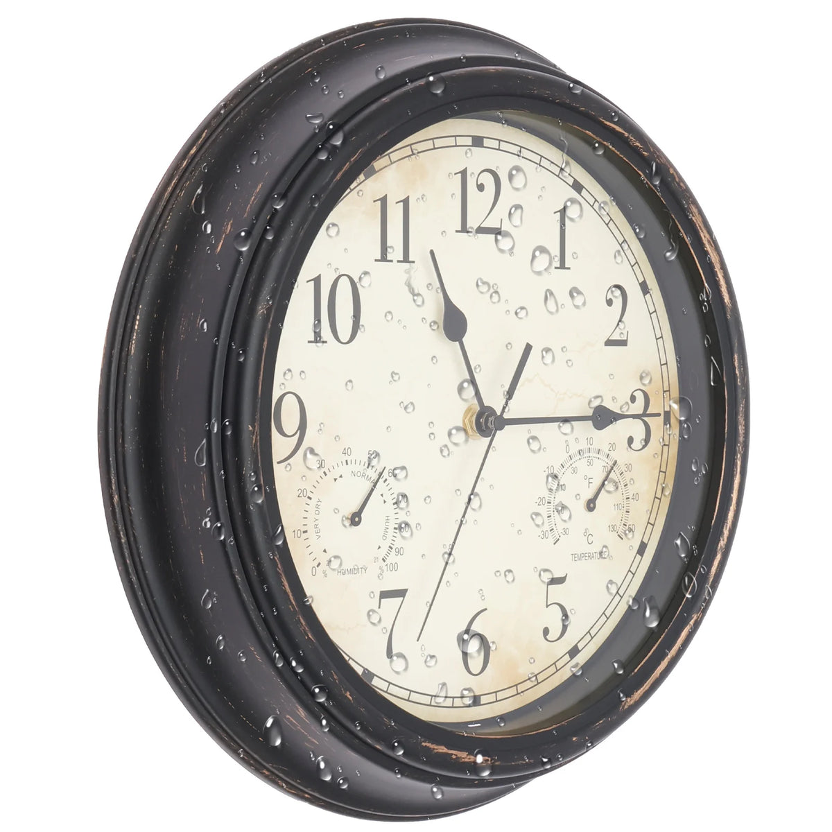 Horloge Murale Vintage Jardin Étanche Silencieuse Quartz