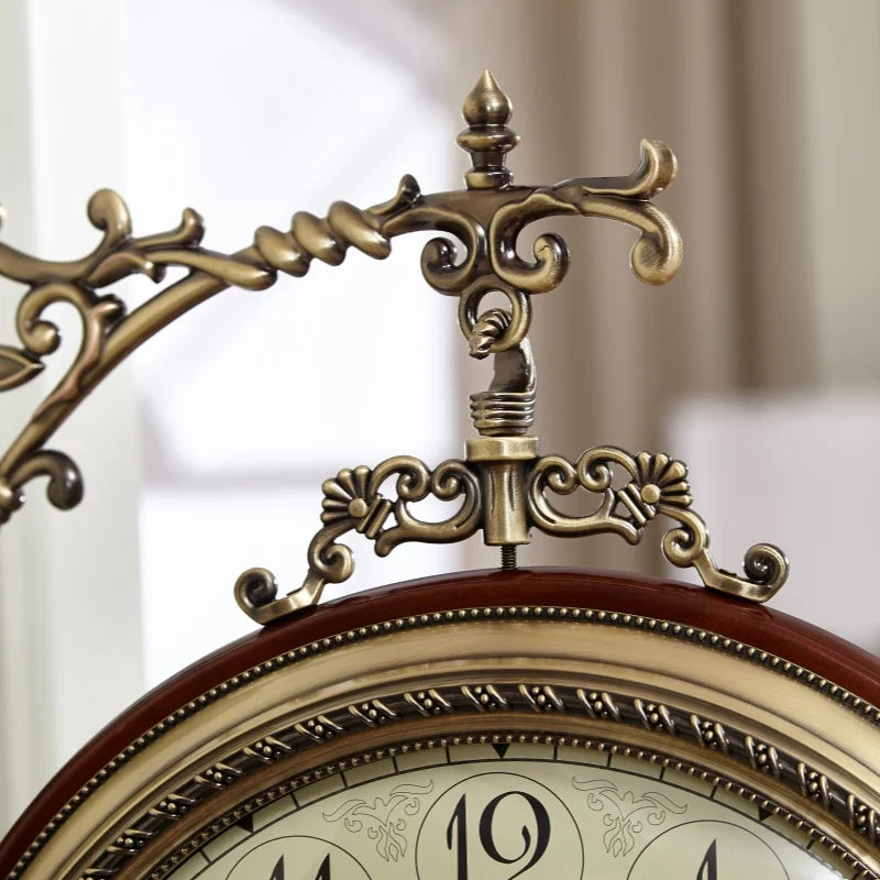 Horloge Mural Noël Rétro Luxe Double Face Silencieuse