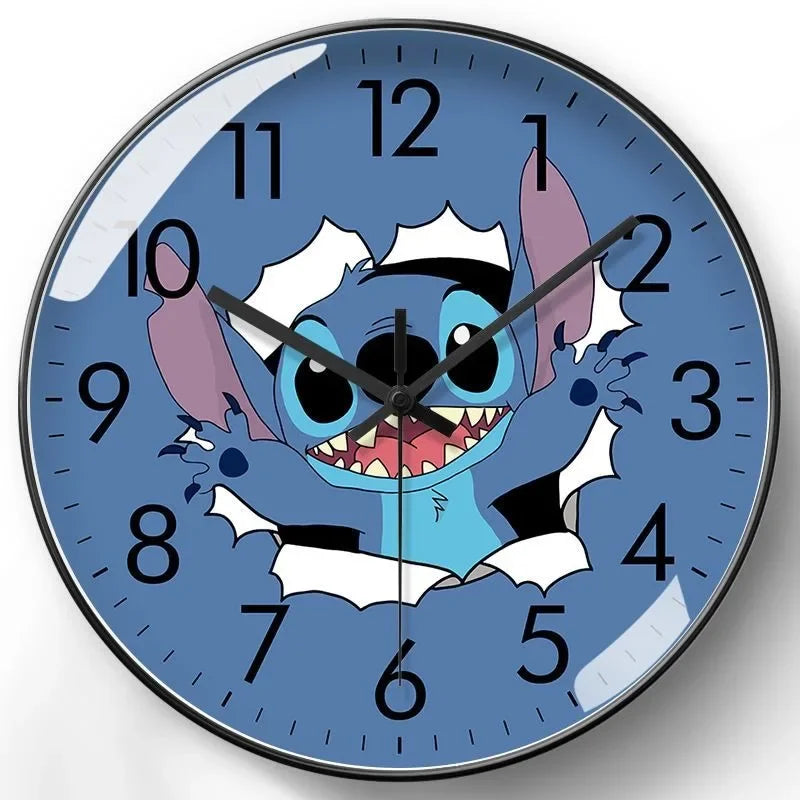 Horloge Mural Lilo & Stitch Anime Silencieuse Déco