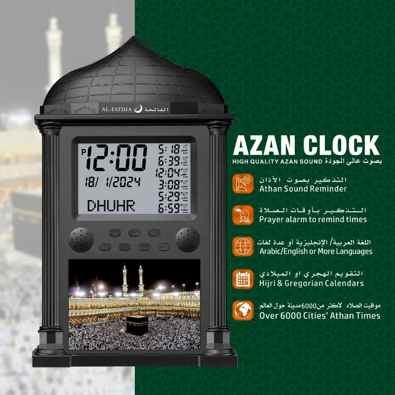 Horloge Mural Azan LED Digitale Prière Islamique Hijri