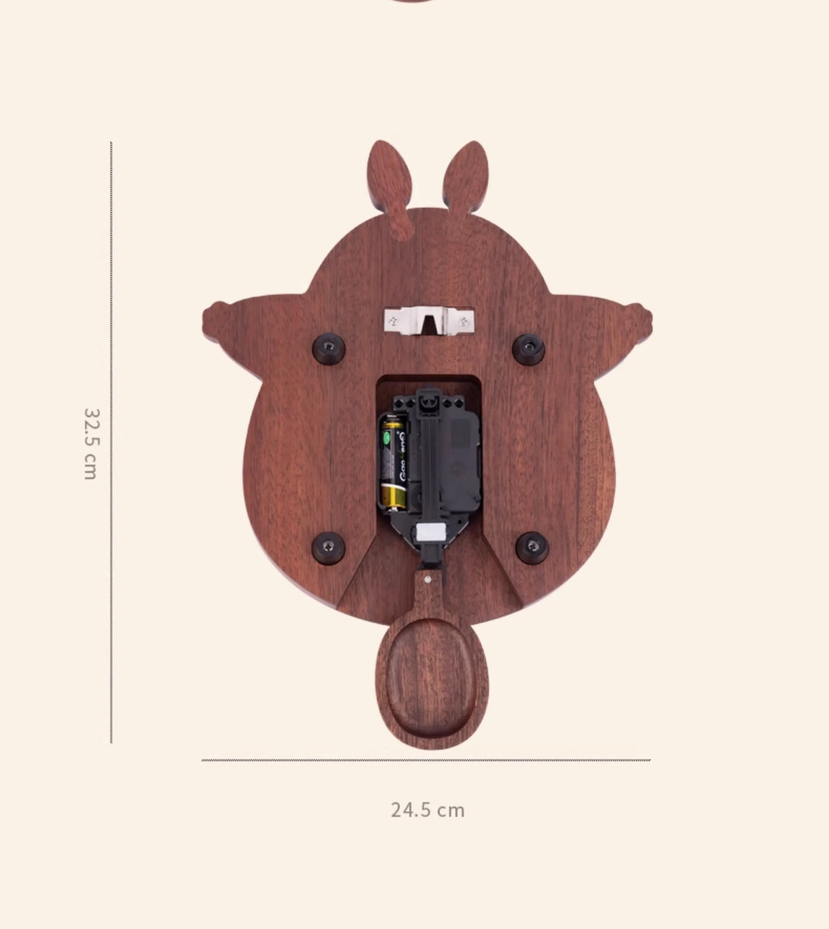 Horloge Mural Totoro Bois Massif Pendule Mignonne Déco