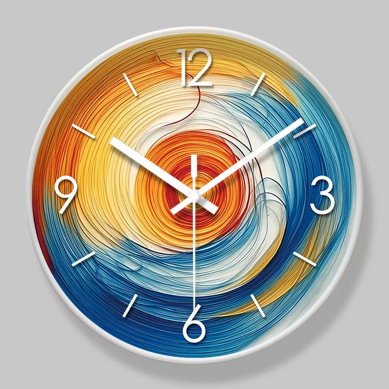 Horloge Mural Moderne Abstraite Colorée Silencieuse Salon