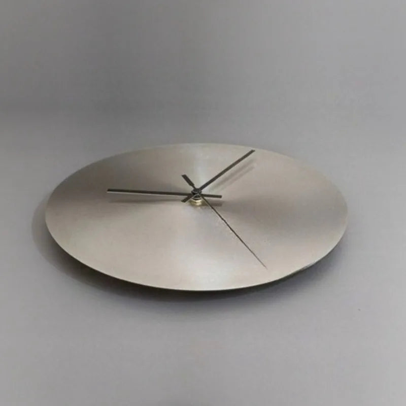 Horloge Murale Ronde Silencieuse Acier Inoxydable Salon Moderne