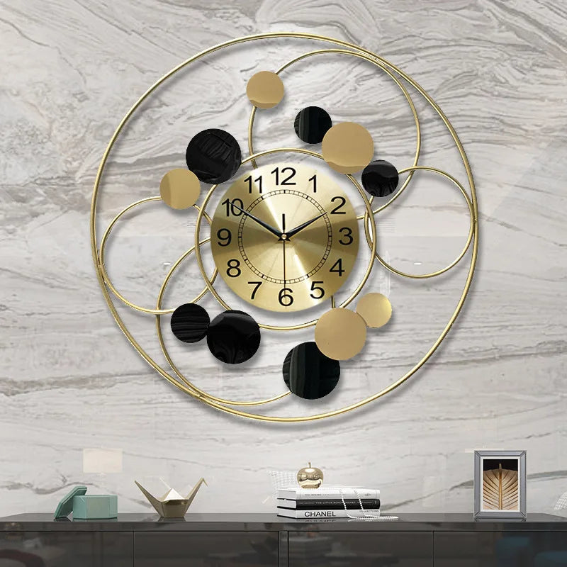 Horloge Mural Grande Fer Forgé Planète Luxe Silencieuse