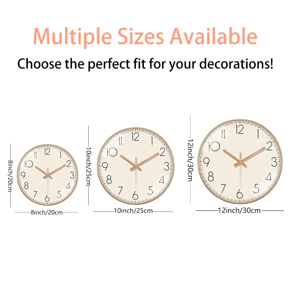 Horloge Mural Nordique Silencieuse Design Luxe Salon