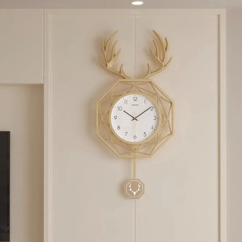 Horloge Murale Kawaii Animaux Digitale Pendule Or