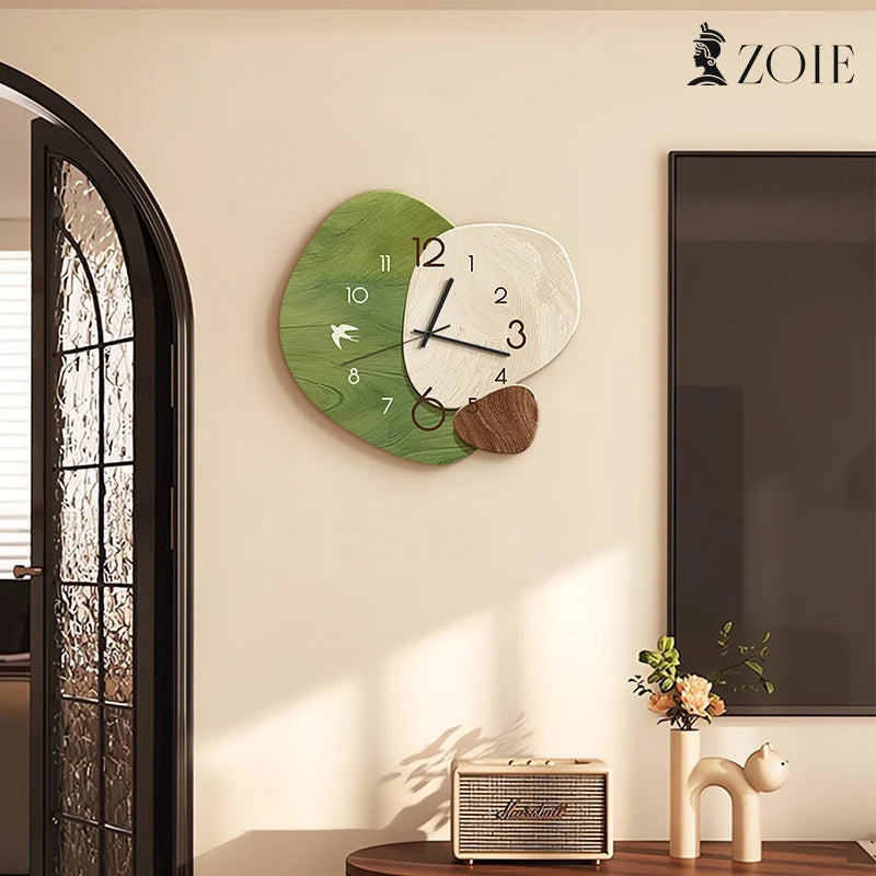 Horloge Murale Art Ancien Paysage Vert Salon