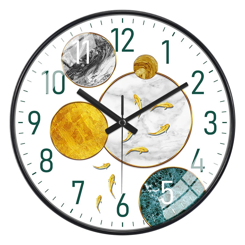 Horloge Mural Poisson Moderne Luxe Décoration Maison