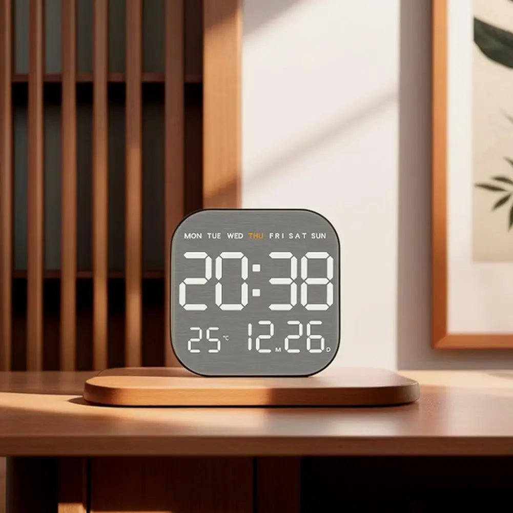 Horloge Mural LED Digitale Multifonction Température Design