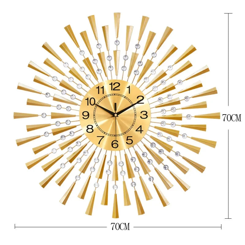 Horloge Mural Or Vintage Luxe Moderne Silencieuse