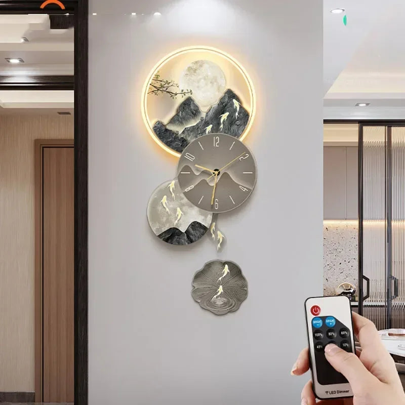 Horloge Mural LED Moderne Luxe Salon Esthétique