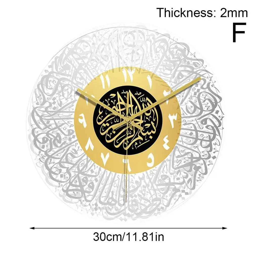 Horloge Mural Ramadan Acrylique Chiffres Romains Stéréoscopique