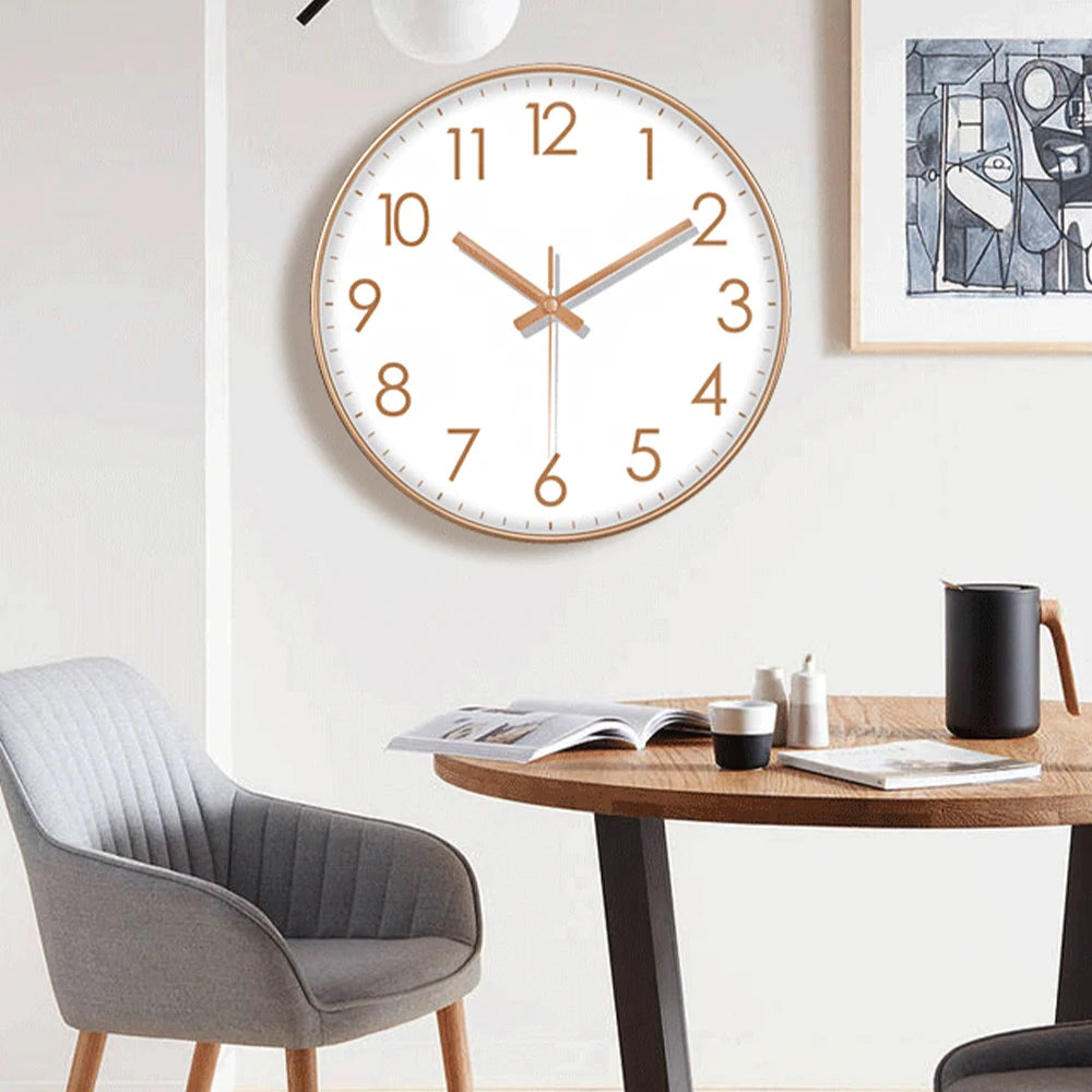 Horloge Mural Quartz Silencieuse Grands Chiffres Moderne