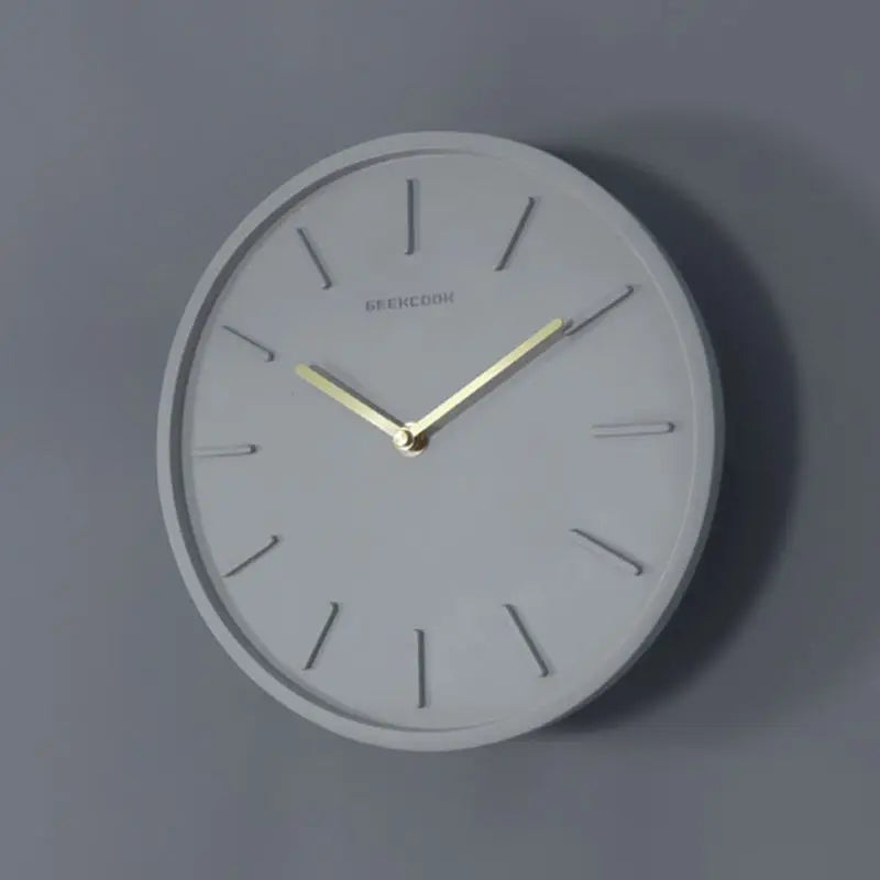 Horloge Murale Industrielle Ciment Gris Minimaliste Silencieuse