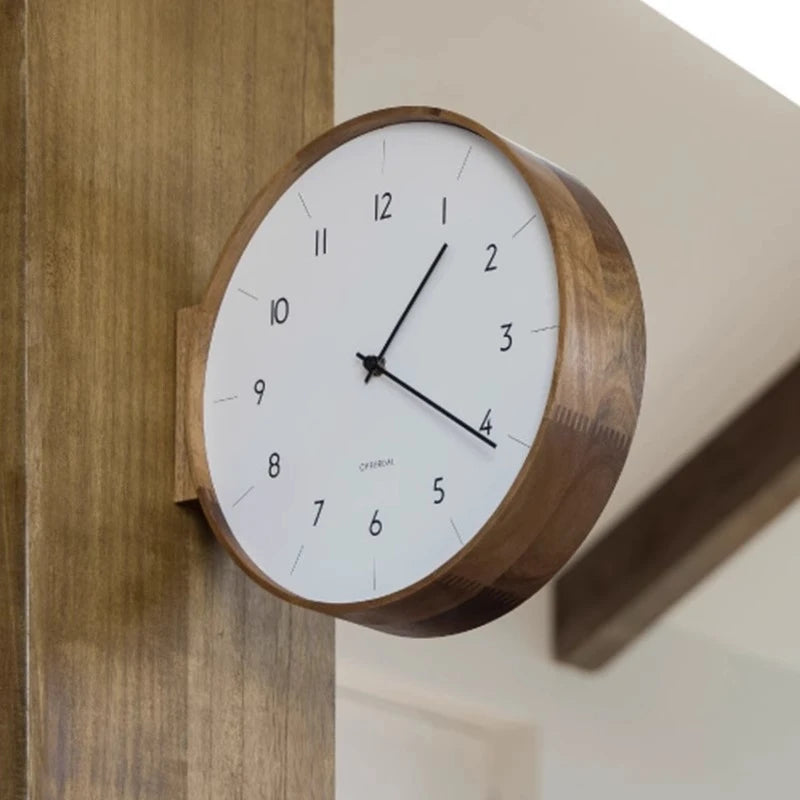 Horloge Mural Japonaise Double Face Bois Massif Luxe.