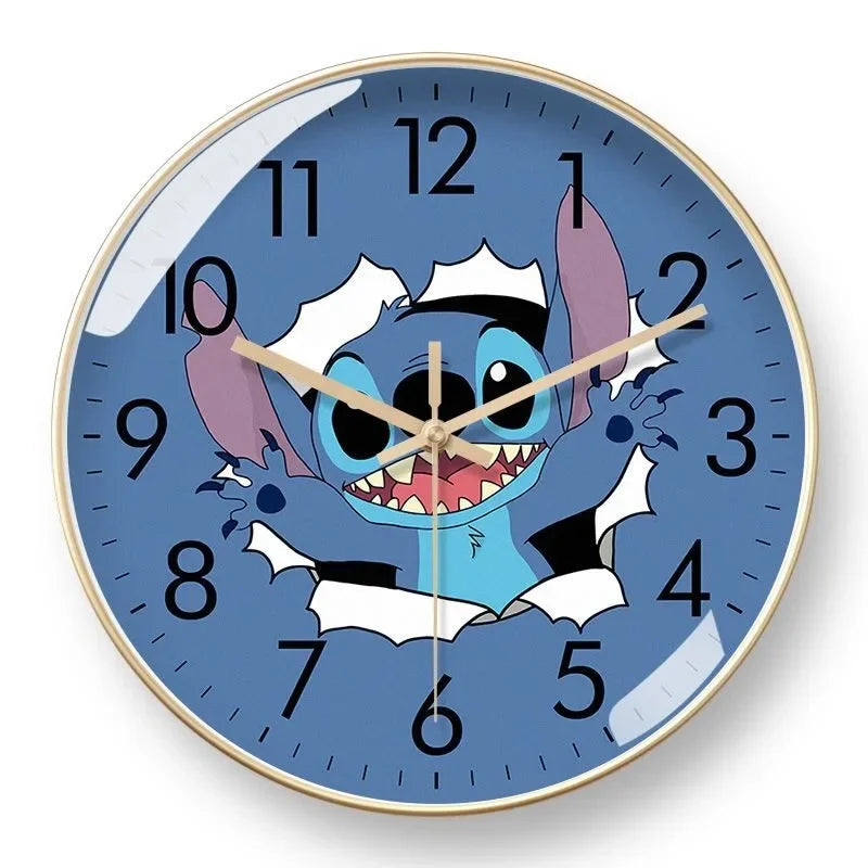 Horloge Mural Lilo & Stitch Mignonne Silencieuse Décoration Anime.