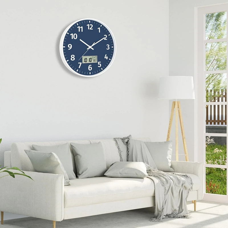 Horloge Mural Digitale Silencieuse Heure Jour Température