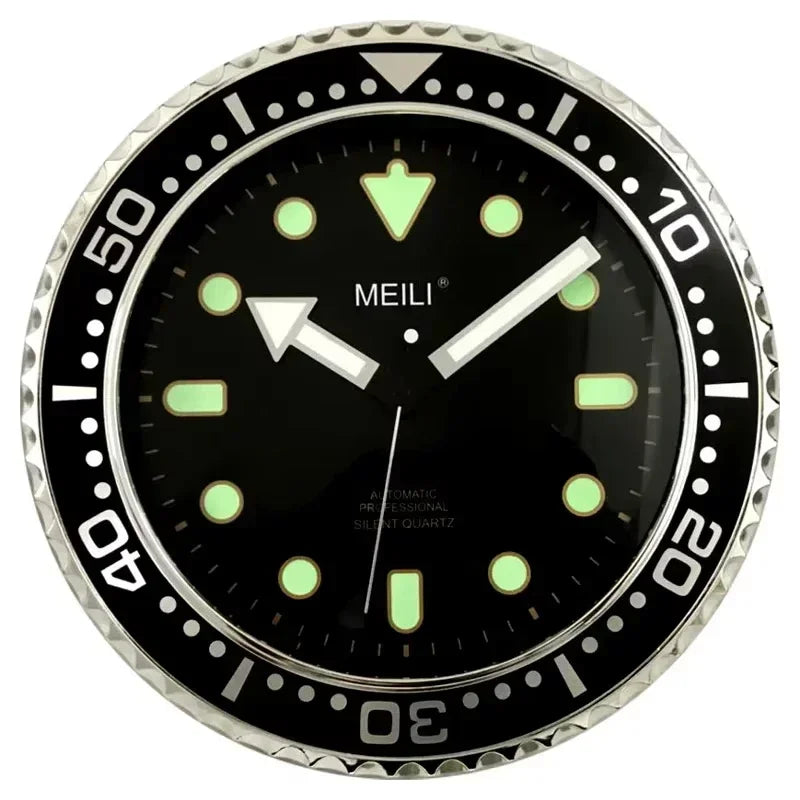 Horloge Mural Luxe Design Or Argent Silencieuse