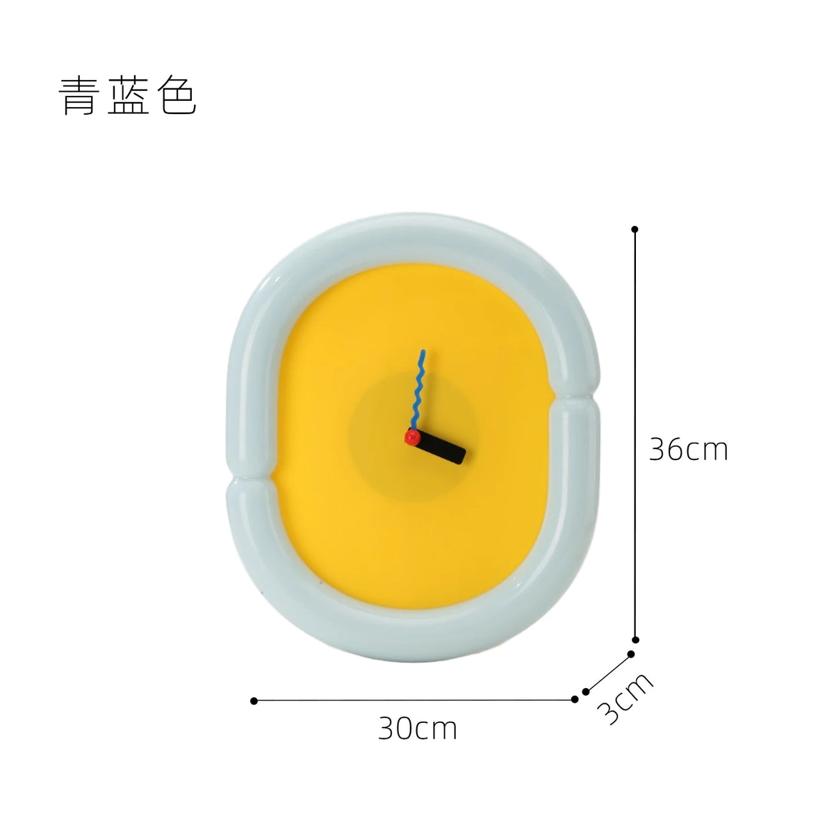 Horloge Murale Ovale Crème Design Nordique Acrylique