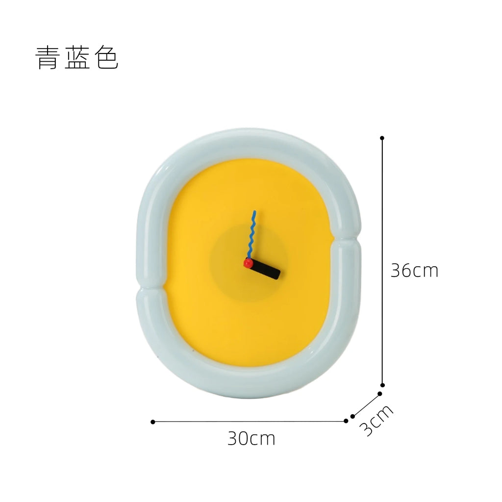 Horloge Murale Ovale Crème Nordique Design Acrylique