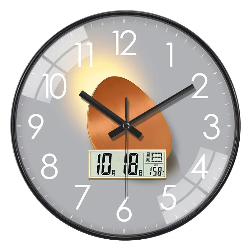 Horloge Mural Design Luxe Date Semaine Maison