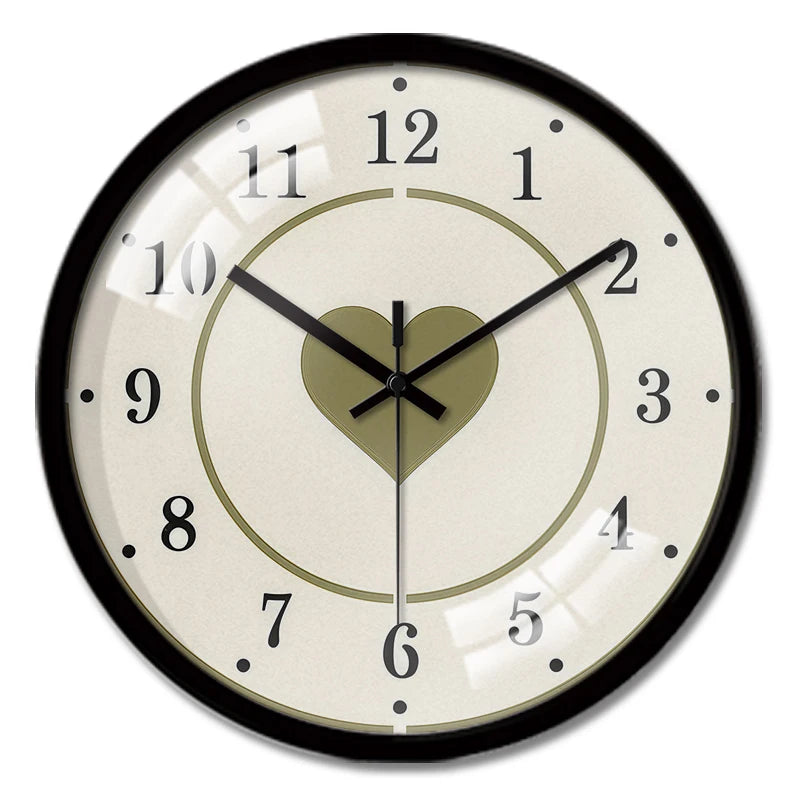 Horloge Mural Cœur Vintage Dessin Animé Silencieuse Enfant