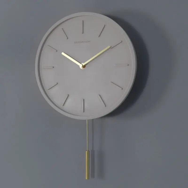 Horloge Mural Ciment Gris Silencieuse Industrielle Minimaliste