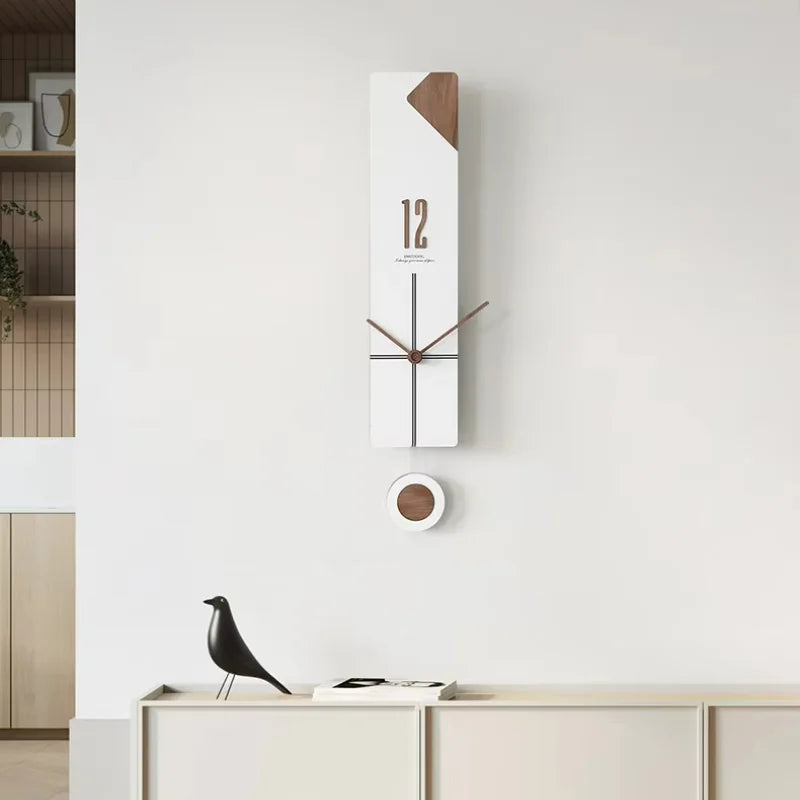 Horloge Mural Pendule Noir Moderne Décoration Chambre Bois.