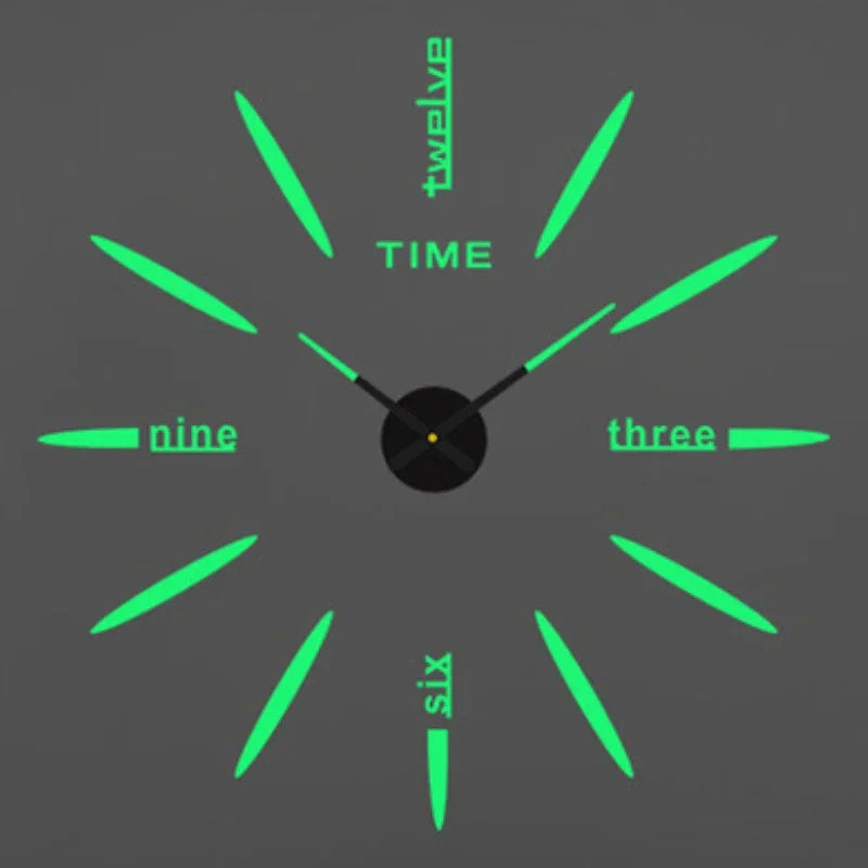 Horloge Mural Moderne Géante DIY 3D Miroir Acrylique