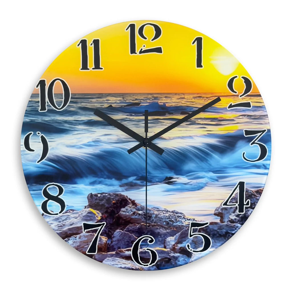 Horloge Mural Marbre Vert Foncé Motif Élégant Déco