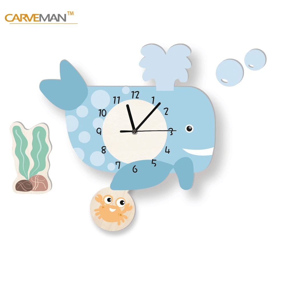 Horloge Murale Enfant Pendule Arc-en-ciel Soleil Nuage Silencieuse