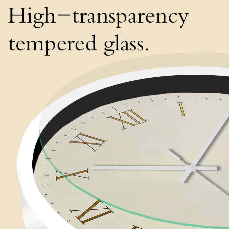 Horloge Mural Vintage Dorée Chiffres Romains Silencieuse Enfant