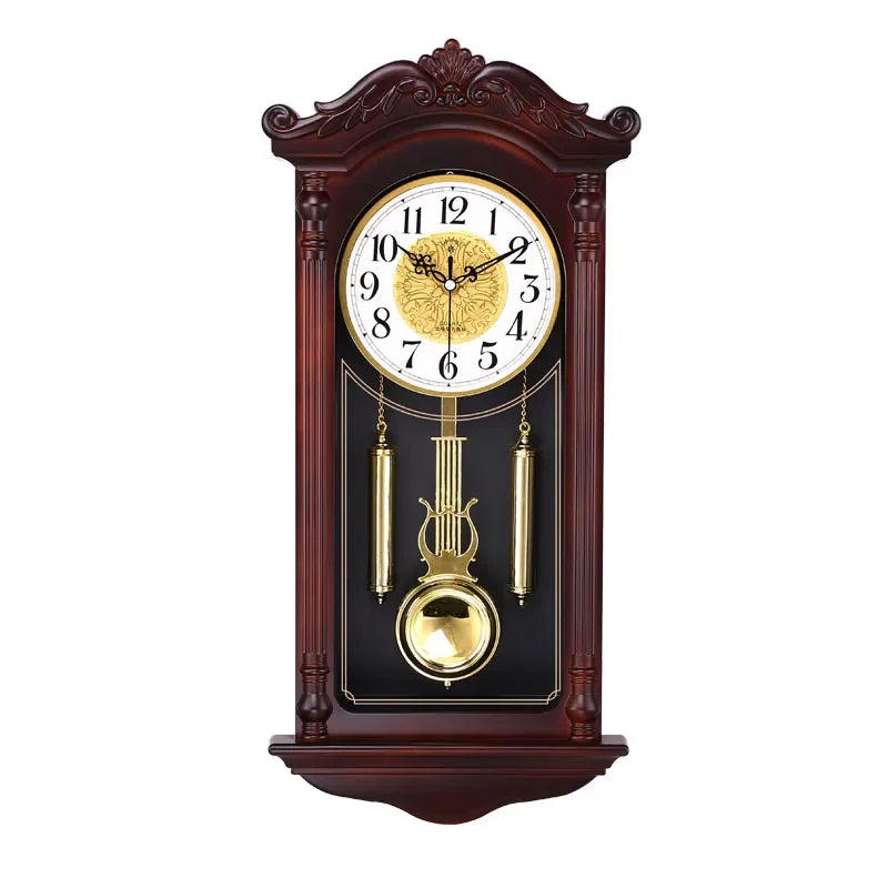 Vintage Clocks Wall Clocks Living Room Luxury Wood Retro Silent Swing Wall Watches Relol Para Casa Wall Clock Home Decoration