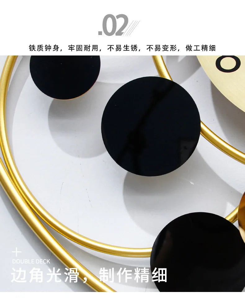 Horloge Mural Grande Fer Forgé Planète Luxe Silencieuse