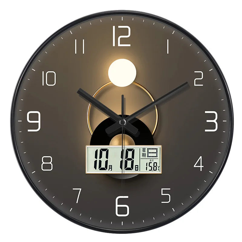 Horloge Mural Luxe Simple Date Semaine Quartz Maison