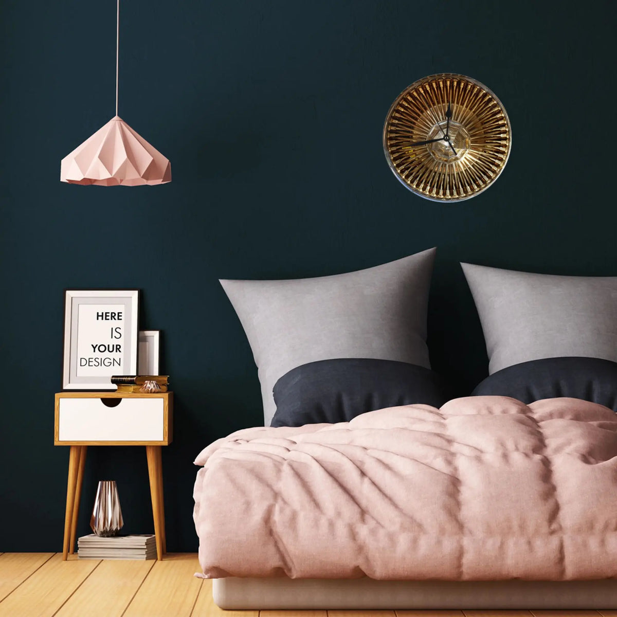 Horloge Mural Jantes Dayton Or Silencieuse Décoration