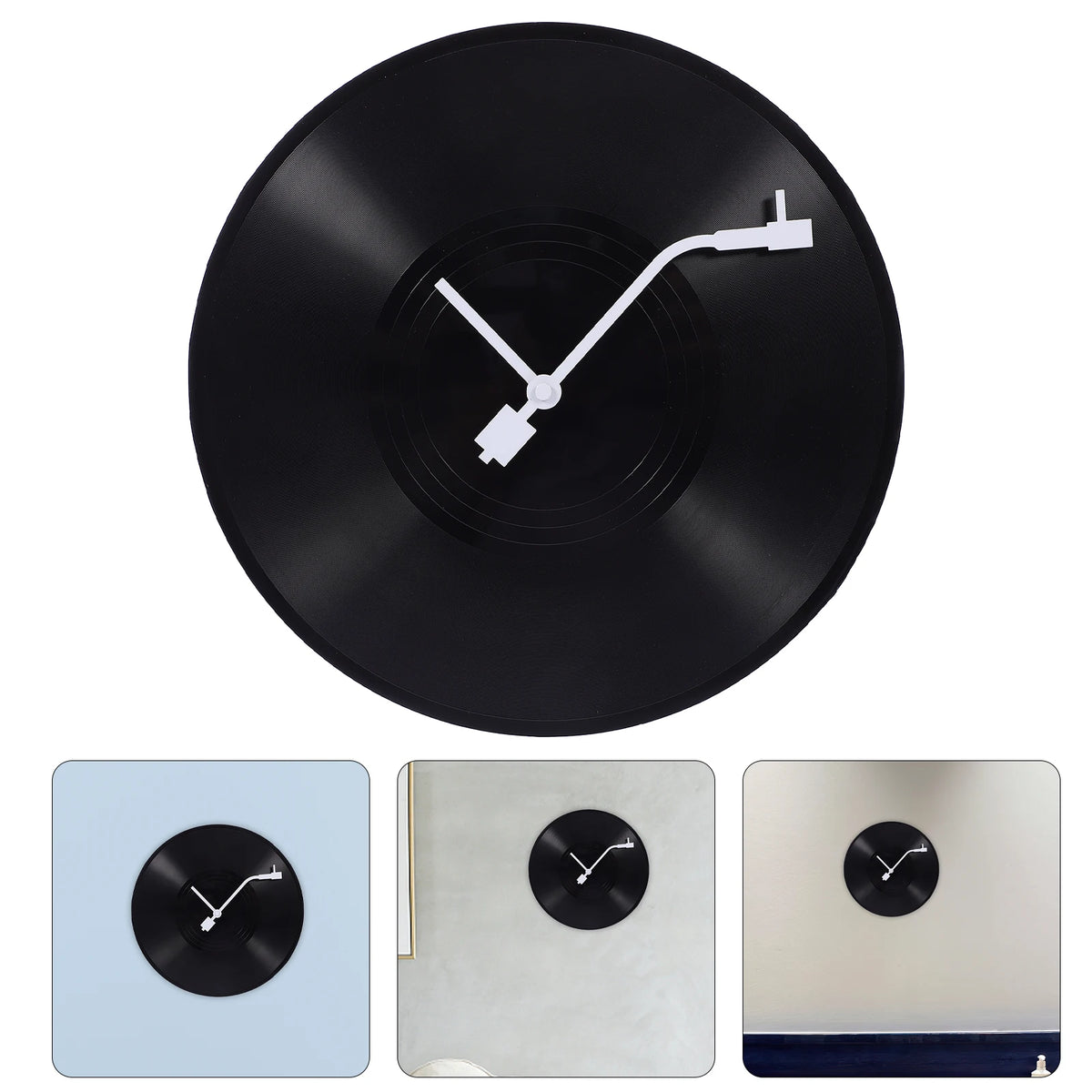 Horloge Murale Disque Vinyle Rétro Décorative Salon Chambre