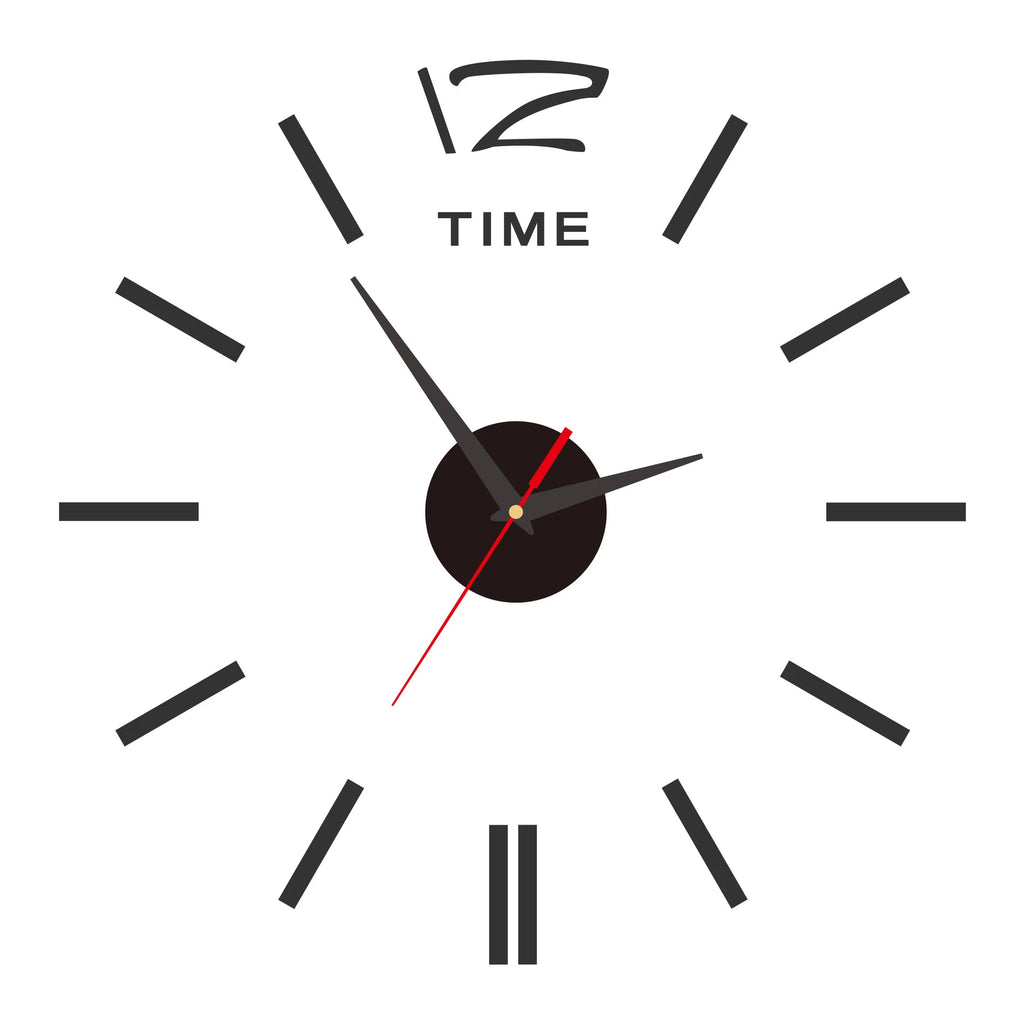 Horloge Mural Grande 3D DIY Miroir Moderne