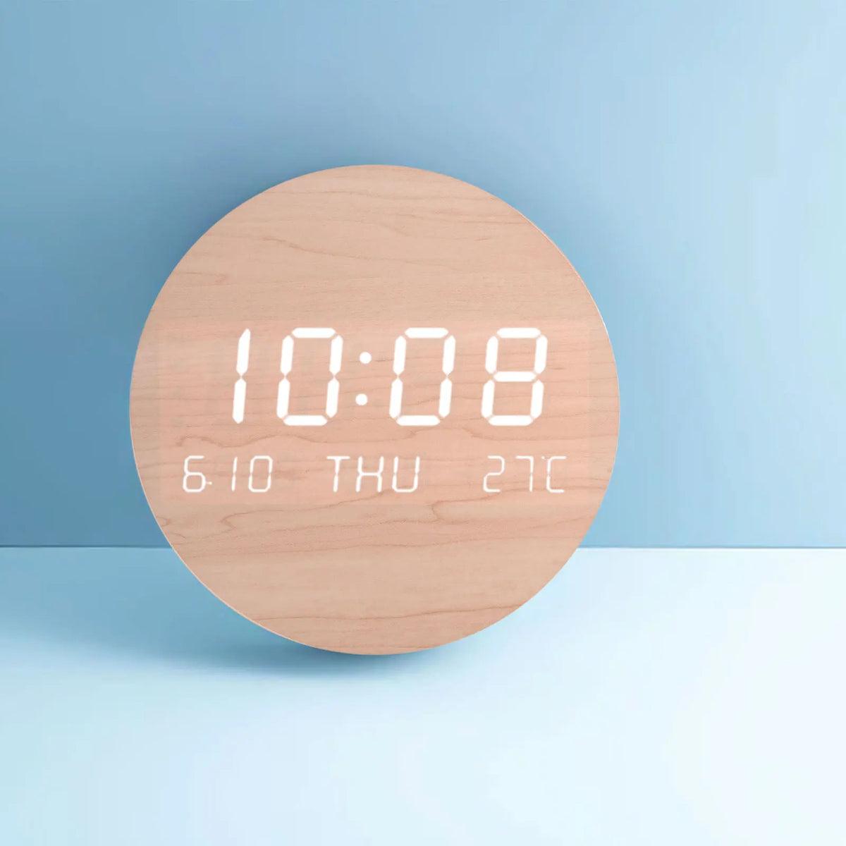 Horloge Mural LED Digitale Bois Design Moderne