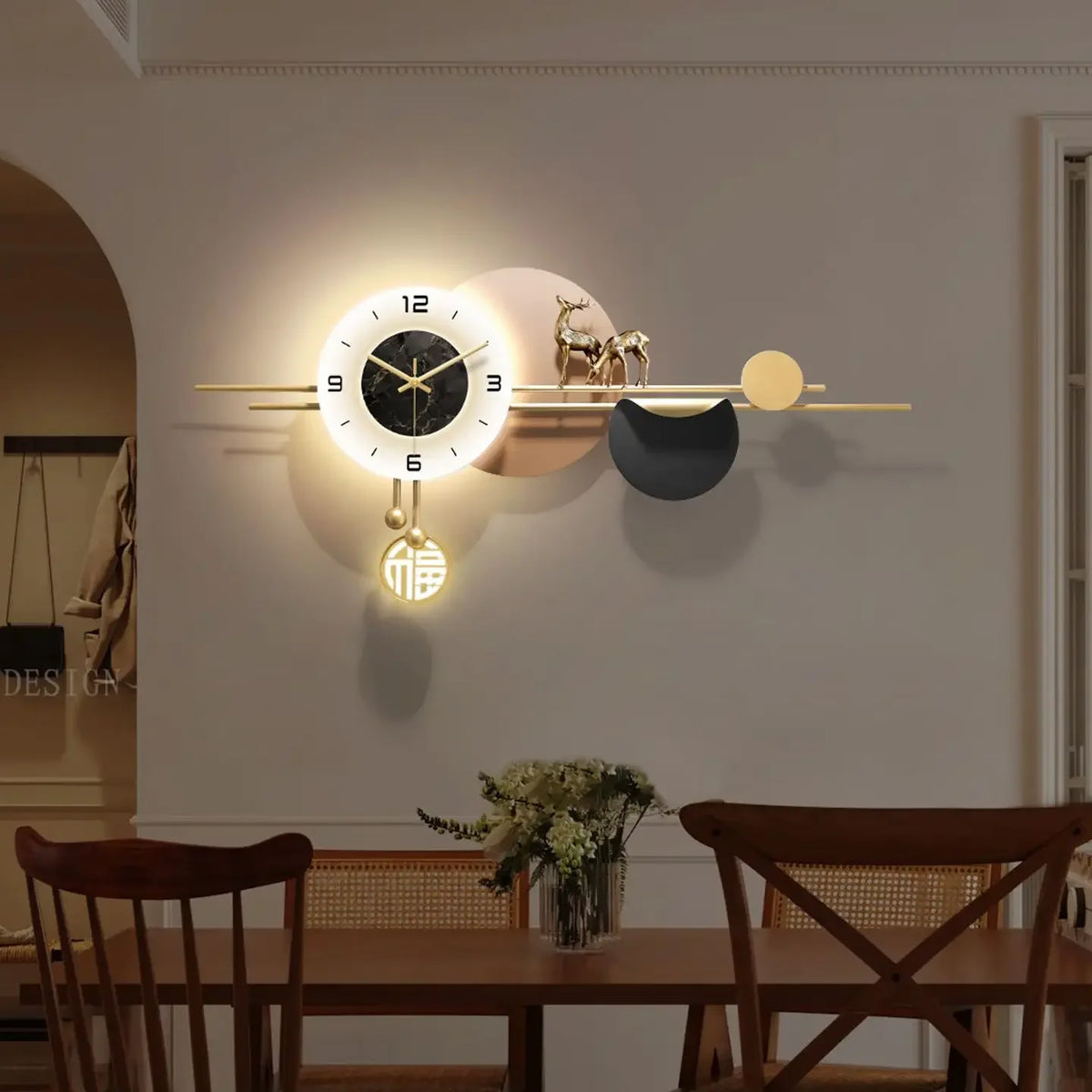 Horloge Mural Luxe Créative Silencieuse Salon Haut Gamme