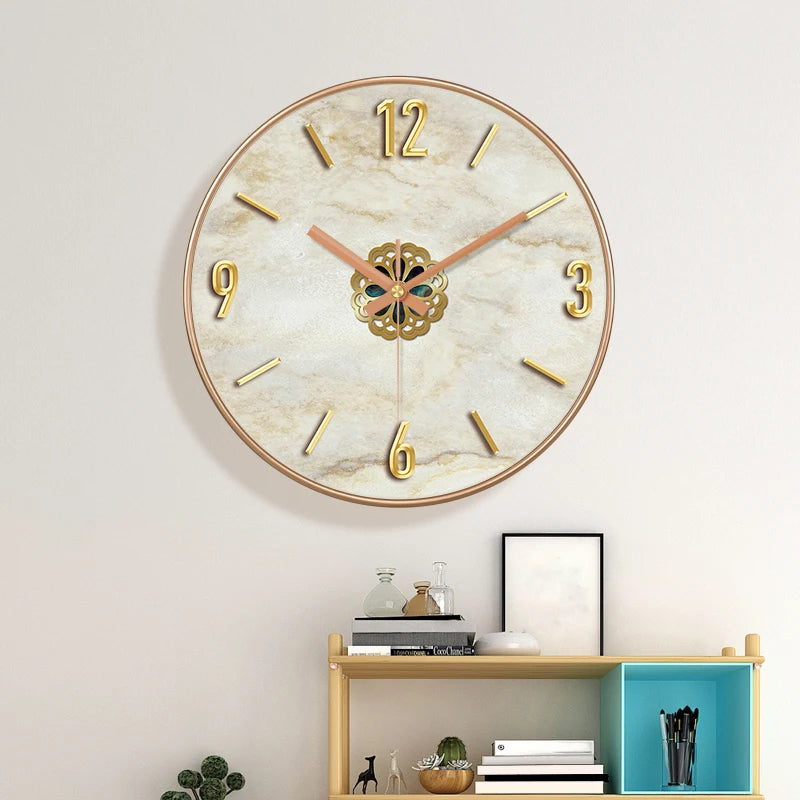 Horloge Murale Quartz Rétro Luxe Décoration Salon Chambre