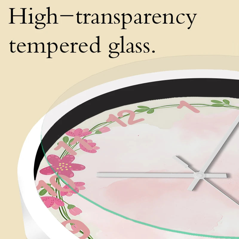 Horloge Murale Cartoon Rose Silencieuse Pour Enfants