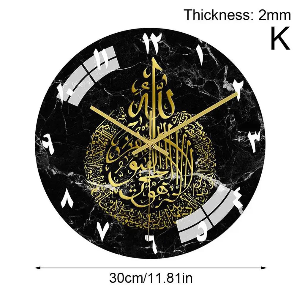 Horloge Mural Ramadan Acrylique Chiffres Romains 3D Islamique